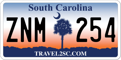 SC license plate ZNM254