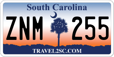 SC license plate ZNM255