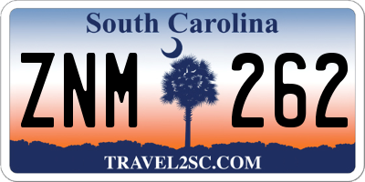 SC license plate ZNM262