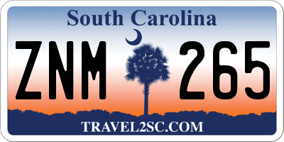 SC license plate ZNM265