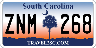 SC license plate ZNM268