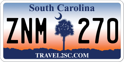 SC license plate ZNM270