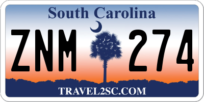 SC license plate ZNM274