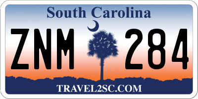 SC license plate ZNM284