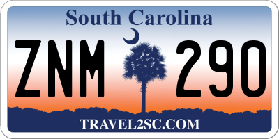 SC license plate ZNM290