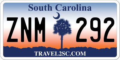 SC license plate ZNM292