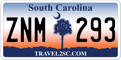SC license plate ZNM293