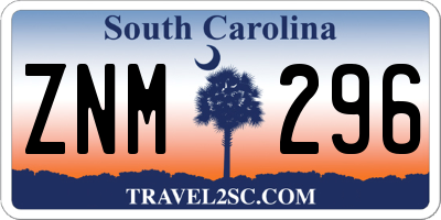 SC license plate ZNM296