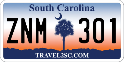 SC license plate ZNM301