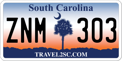 SC license plate ZNM303