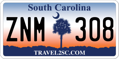 SC license plate ZNM308