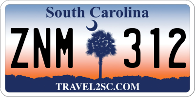 SC license plate ZNM312