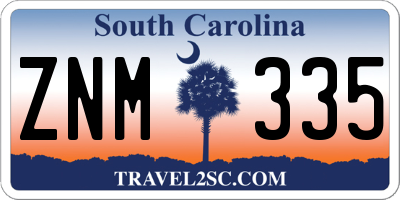 SC license plate ZNM335