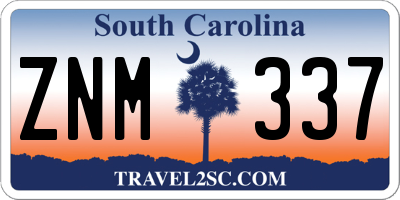 SC license plate ZNM337