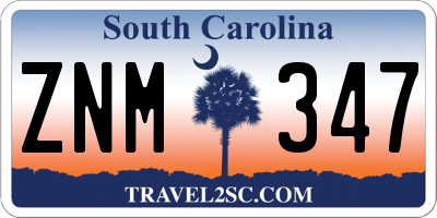 SC license plate ZNM347