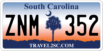 SC license plate ZNM352