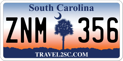 SC license plate ZNM356