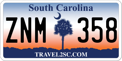 SC license plate ZNM358