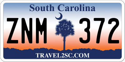SC license plate ZNM372