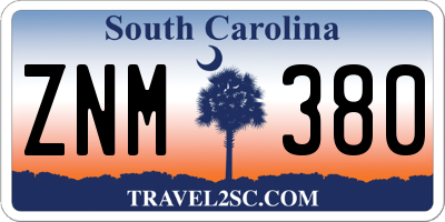 SC license plate ZNM380