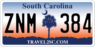 SC license plate ZNM384
