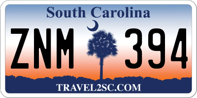 SC license plate ZNM394