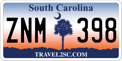 SC license plate ZNM398