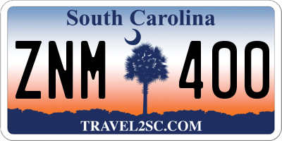 SC license plate ZNM400