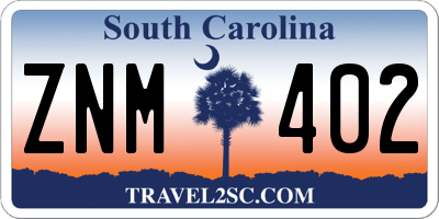 SC license plate ZNM402