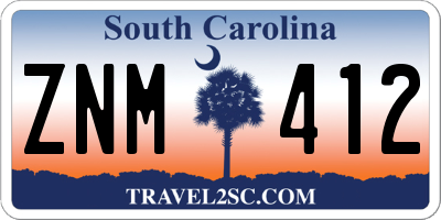 SC license plate ZNM412