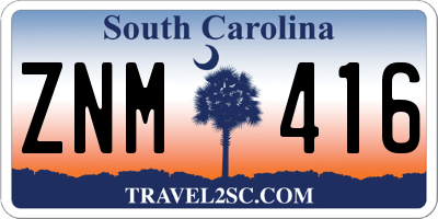 SC license plate ZNM416