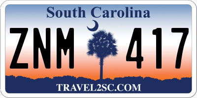 SC license plate ZNM417