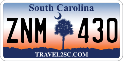 SC license plate ZNM430