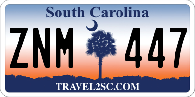 SC license plate ZNM447