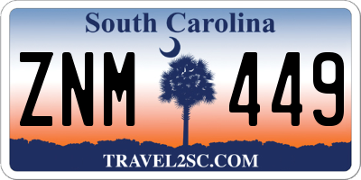 SC license plate ZNM449