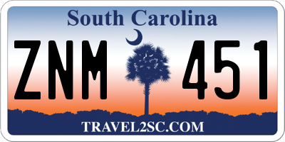 SC license plate ZNM451