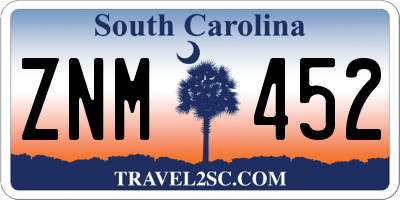 SC license plate ZNM452