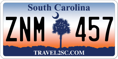 SC license plate ZNM457