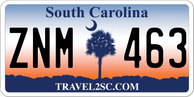 SC license plate ZNM463