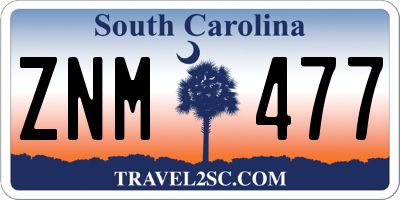 SC license plate ZNM477