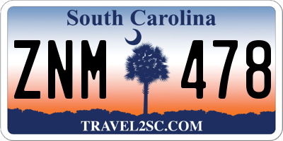 SC license plate ZNM478