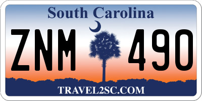 SC license plate ZNM490
