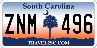 SC license plate ZNM496