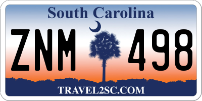 SC license plate ZNM498