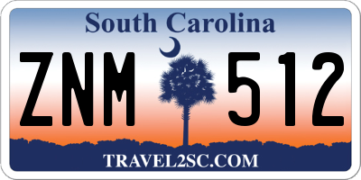 SC license plate ZNM512
