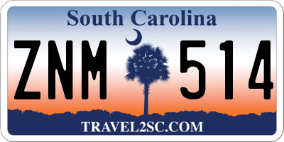 SC license plate ZNM514