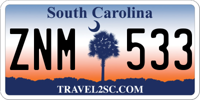 SC license plate ZNM533