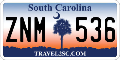 SC license plate ZNM536