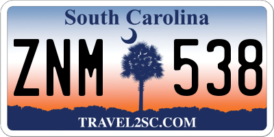 SC license plate ZNM538
