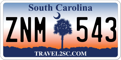 SC license plate ZNM543